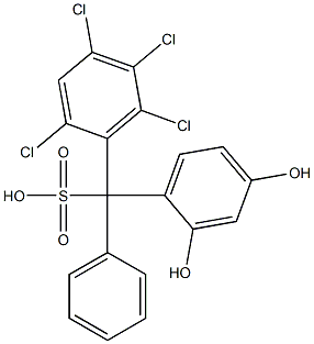 (2,4,5,6-Tetrachlorophenyl)(2,4-dihydroxyphenyl)phenylmethanesulfonic acid 구조식 이미지