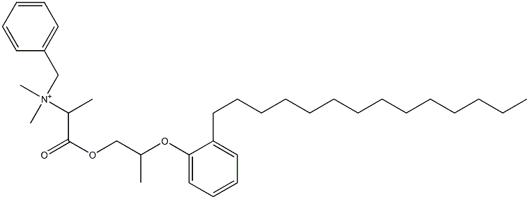 N,N-Dimethyl-N-benzyl-N-[1-[[2-(2-tetradecylphenyloxy)propyl]oxycarbonyl]ethyl]aminium 구조식 이미지