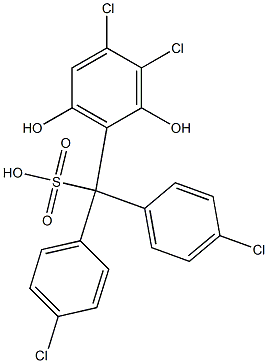 (3,4-Dichloro-2,6-dihydroxyphenyl)bis(4-chlorophenyl)methanesulfonic acid 구조식 이미지