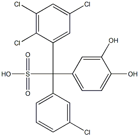 (3-Chlorophenyl)(2,3,5-trichlorophenyl)(3,4-dihydroxyphenyl)methanesulfonic acid 구조식 이미지