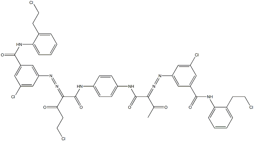 3,3'-[2-(Chloromethyl)-1,4-phenylenebis[iminocarbonyl(acetylmethylene)azo]]bis[N-[2-(2-chloroethyl)phenyl]-5-chlorobenzamide] Structure