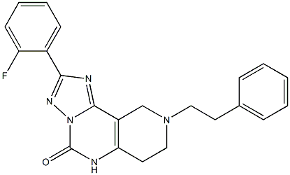 2-(2-Fluorophenyl)-6,7,8,9-tetrahydro-8-(2-phenylethyl)-1,3,3a,5,8-pentaaza-3aH-benz[e]inden-4(5H)-one Structure
