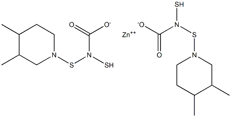 Bis(3,4-dimethylpiperidine-1-dithiocarbamic acid)zinc salt Structure