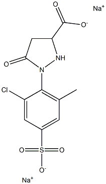 1-(2-Chloro-6-methyl-4-sulfophenyl)-5-oxo-3-pyrazolidinecarboxylic acid disodium salt 구조식 이미지