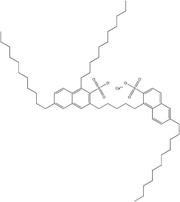 Bis(1,6-diundecyl-2-naphthalenesulfonic acid)calcium salt Structure