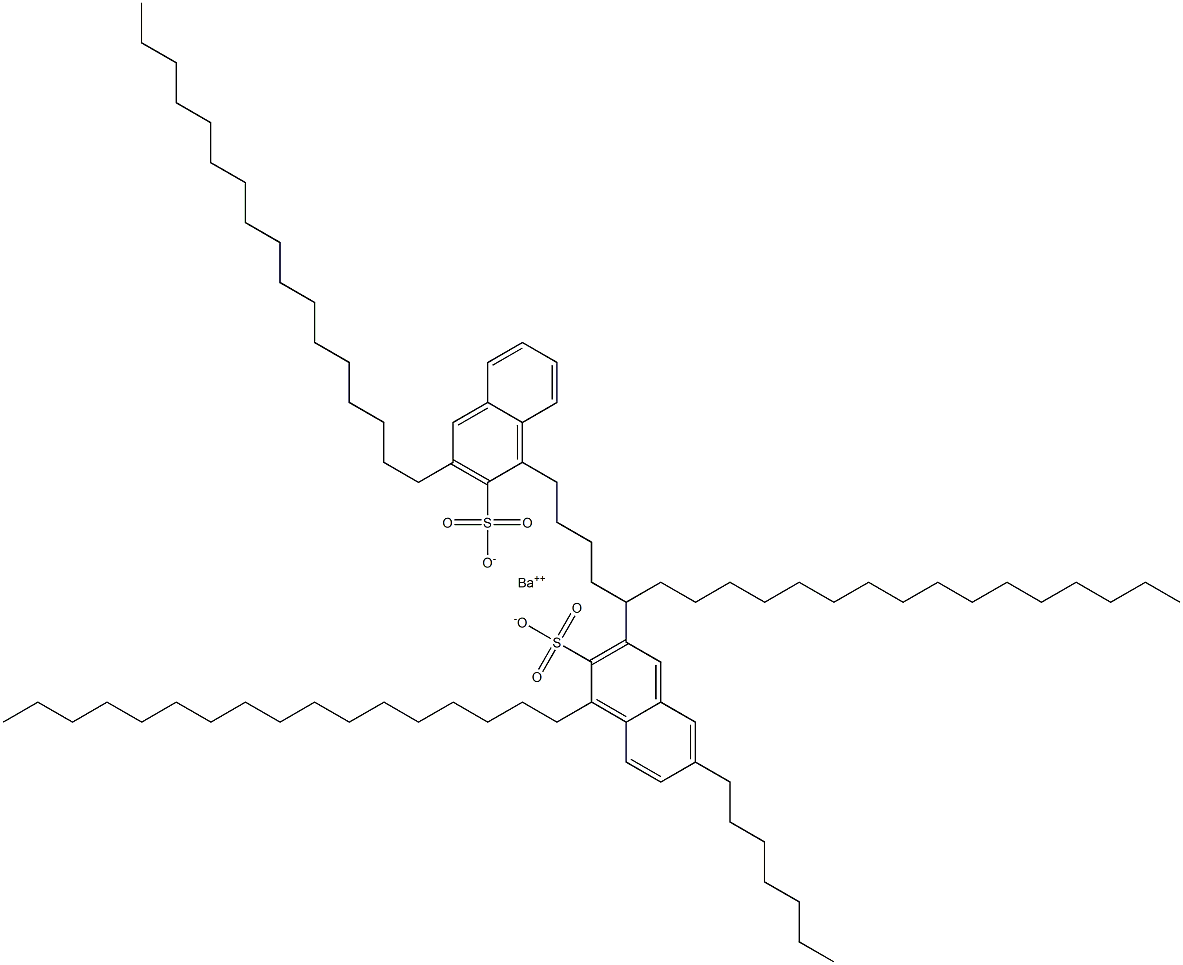 Bis(1,3-diheptadecyl-2-naphthalenesulfonic acid)barium salt Structure