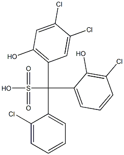 (2-Chlorophenyl)(3-chloro-2-hydroxyphenyl)(3,4-dichloro-6-hydroxyphenyl)methanesulfonic acid 구조식 이미지