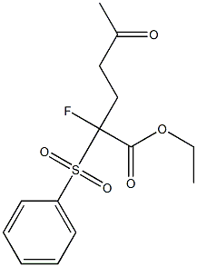 5-Oxo-2-phenylsulfonyl-2-fluorohexanoic acid ethyl ester 구조식 이미지