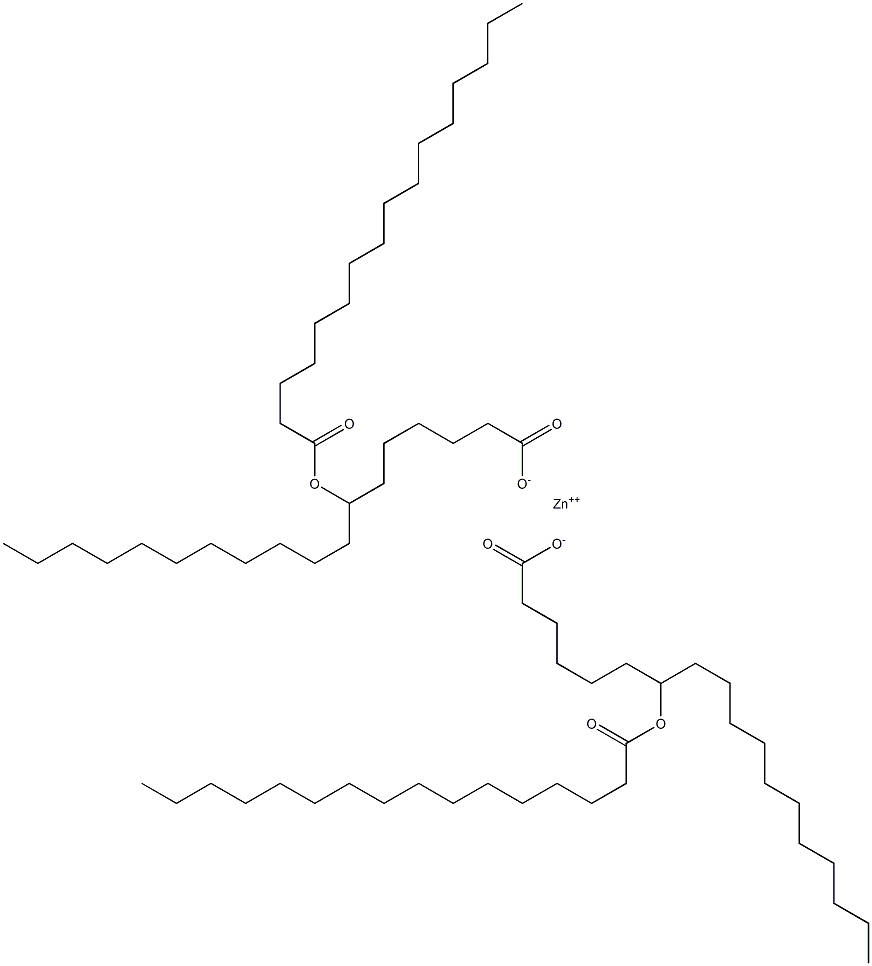 Bis(7-hexadecanoyloxyoctadecanoic acid)zinc salt Structure