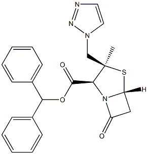 (2S,3R,5R)-3-Methyl-7-oxo-3-(1H-1,2,3-triazol-1-ylmethyl)-4-thia-1-azabicyclo[3.2.0]heptane-2-carboxylic acid benzhydryl ester Structure