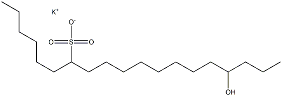 16-Hydroxynonadecane-7-sulfonic acid potassium salt Structure