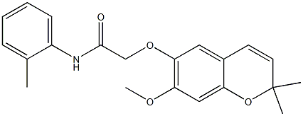 2-[[2,2-Dimethyl-7-methoxy-2H-1-benzopyran-6-yl]oxy]-2'-methylacetanilide Structure