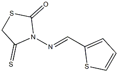 2-[(2-Oxo-4-thioxothiazolidin-3-yl)iminomethyl]thiophene 구조식 이미지