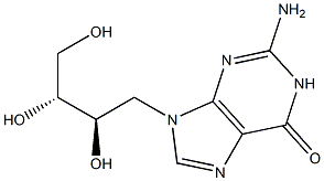 2-Amino-9-[(2R,3R)-2,3,4-trihydroxybutyl]-1,9-dihydro-6H-purin-6-one 구조식 이미지