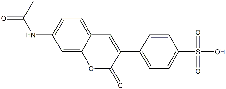 3-(p-Sulfophenyl)-7-acetylamino-2H-1-benzopyran-2-one 구조식 이미지