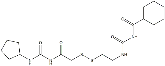 1-(Cyclohexylcarbonyl)-3-[2-[[(3-cyclopentylureido)carbonylmethyl]dithio]ethyl]urea 구조식 이미지