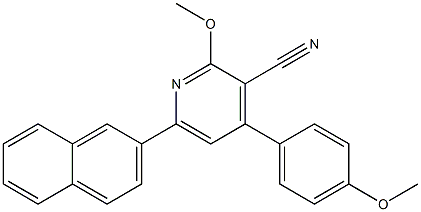 4-(4-Methoxyphenyl)-6-(2-naphtyl)-2-methoxypyridine-3-carbonitrile 구조식 이미지