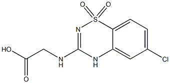3-[(Carboxymethyl)amino]-6-chloro-4H-1,2,4-benzothiadiazine 1,1-dioxide 구조식 이미지