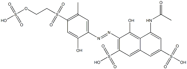 5-Acetylamino-4-hydroxy-3-[2-hydroxy-4-[2-(sulfooxy)ethylsulfonyl]-5-methylphenylazo]-2,7-naphthalenedisulfonic acid 구조식 이미지