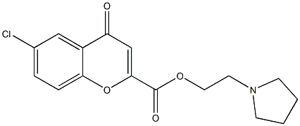 6-Chloro-4-oxo-4H-1-benzopyran-2-carboxylic acid [2-(pyrrolidin-1-yl)ethyl] ester 구조식 이미지