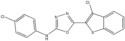 N-(4-Chlorophenyl)-5-(3-chlorobenzo[b]thiophen-2-yl)-1,3,4-oxadiazol-2-amine 구조식 이미지