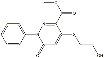 1,6-Dihydro-4-(2-hydroxyethylthio)-6-oxo-1-phenylpyridazine-3-carboxylic acid methyl ester Structure