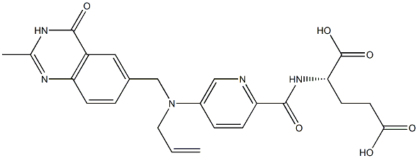 (2S)-2-[5-[N-(2-Propenyl)-N-[[(3,4-dihydro-2-methyl-4-oxoquinazolin)-6-yl]methyl]amino]-2-pyridinylcarbonylamino]glutaric acid 구조식 이미지