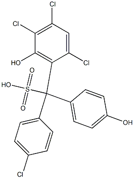 (4-Chlorophenyl)(2,4,5-trichloro-6-hydroxyphenyl)(4-hydroxyphenyl)methanesulfonic acid 구조식 이미지