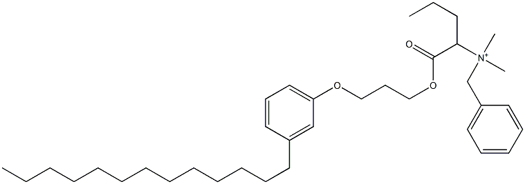 N,N-Dimethyl-N-benzyl-N-[1-[[3-(3-tridecylphenyloxy)propyl]oxycarbonyl]butyl]aminium 구조식 이미지