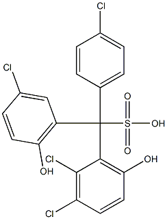 (4-Chlorophenyl)(3-chloro-6-hydroxyphenyl)(2,3-dichloro-6-hydroxyphenyl)methanesulfonic acid 구조식 이미지