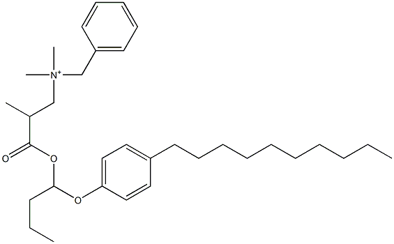 N,N-Dimethyl-N-benzyl-N-[2-[[1-(4-decylphenyloxy)butyl]oxycarbonyl]propyl]aminium 구조식 이미지