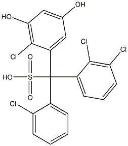 (2-Chlorophenyl)(2,3-dichlorophenyl)(2-chloro-3,5-dihydroxyphenyl)methanesulfonic acid 구조식 이미지