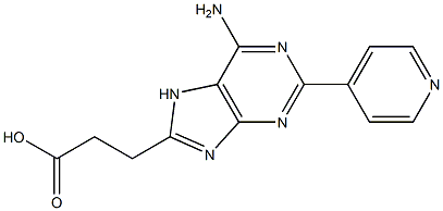 8-(2-Carboxyethyl)-2-(4-pyridinyl)adenine 구조식 이미지