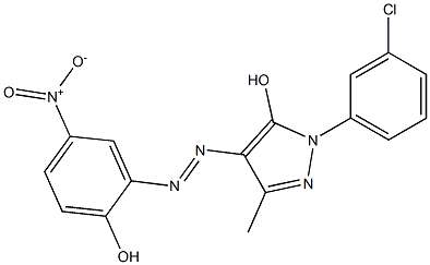 1-(m-Chlorophenyl)-4-(2-hydroxy-5-nitrophenylazo)-3-methyl-1H-pyrazol-5-ol 구조식 이미지