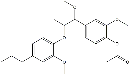 1-Methoxy-2-methyl-1-(4-acetoxy-3-methoxyphenyl)-2-(4-propyl-2-methoxyphenoxy)ethane 구조식 이미지