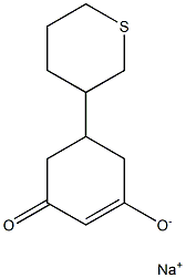 Sodium 3-oxo-5-(tetrahydro-2H-thiopyran-3-yl)-1-cyclohexene-1-olate Structure