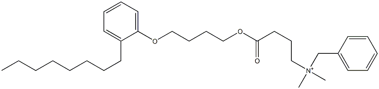 N,N-Dimethyl-N-benzyl-N-[3-[[4-(2-octylphenyloxy)butyl]oxycarbonyl]propyl]aminium Structure