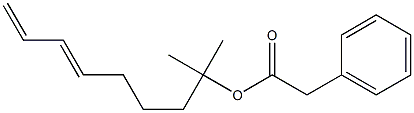 Phenylacetic acid 1,1-dimethyl-5,7-octadienyl ester Structure