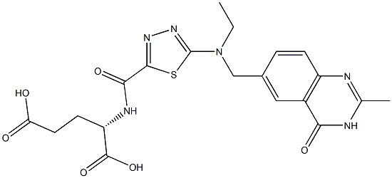 (2S)-2-[5-[N-Ethyl-N-[[(3,4-dihydro-2-methyl-4-oxoquinazolin)-6-yl]methyl]amino]-1,3,4-thiadiazol-2-ylcarbonylamino]glutaric acid Structure