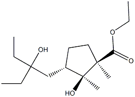 (1R,2S,3S)-3-(2-Ethyl-2-hydroxybutyl)-2-hydroxy-1,2-dimethylcyclopentanecarboxylic acid ethyl ester Structure