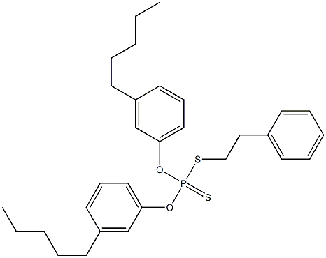 Dithiophosphoric acid O,O-bis(3-pentylphenyl)S-(2-phenylethyl) ester 구조식 이미지