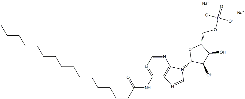 N-Palmitoyladenosine-5'-phosphoric acid disodium salt 구조식 이미지