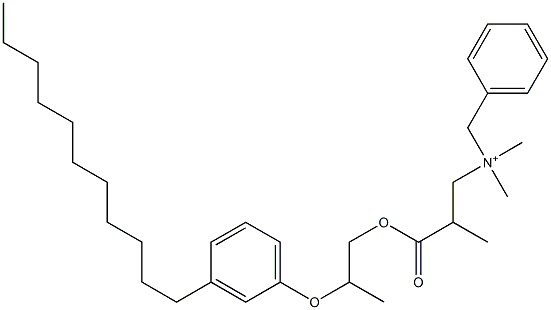 N,N-Dimethyl-N-benzyl-N-[2-[[2-(3-undecylphenyloxy)propyl]oxycarbonyl]propyl]aminium 구조식 이미지