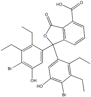 1,1-Bis(4-bromo-2,3-diethyl-5-hydroxyphenyl)-1,3-dihydro-3-oxoisobenzofuran-4-carboxylic acid 구조식 이미지