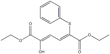 2-Hydroxy-5-phenylthio-2,4-hexadienedioic acid diethyl ester Structure