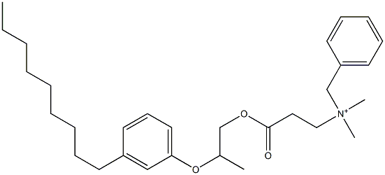 N,N-Dimethyl-N-benzyl-N-[2-[[2-(3-nonylphenyloxy)propyl]oxycarbonyl]ethyl]aminium 구조식 이미지