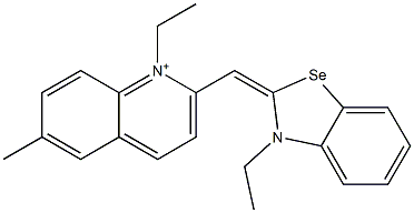 1-Ethyl-2-[(3-ethylbenzoselenazol-2(3H)-ylidene)methyl]-6-methylquinolinium Structure