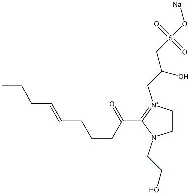1-(2-Hydroxyethyl)-3-[2-hydroxy-3-(sodiooxysulfonyl)propyl]-2-(5-nonenoyl)-2-imidazoline-3-ium Structure