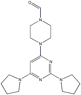 4-[2,4-Di(pyrrolidin-1-yl)pyrimidin-6-yl]piperazine-1-carbaldehyde Structure