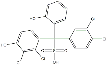 (3,4-Dichlorophenyl)(2,3-dichloro-4-hydroxyphenyl)(2-hydroxyphenyl)methanesulfonic acid Structure